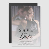 Modernes Vellum-Transparenz-Hochzeitsskript für Fo Magneteinladung (Vorne/Hinten)