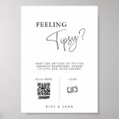 Modernes Venmo Tipp für Ihre Barkeeper Hochzeitsze Poster (Vorne)