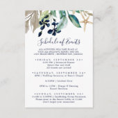 Modernes Veranstaltungsprogramm für Nautic Wedding Begleitkarte (Vorderseite)