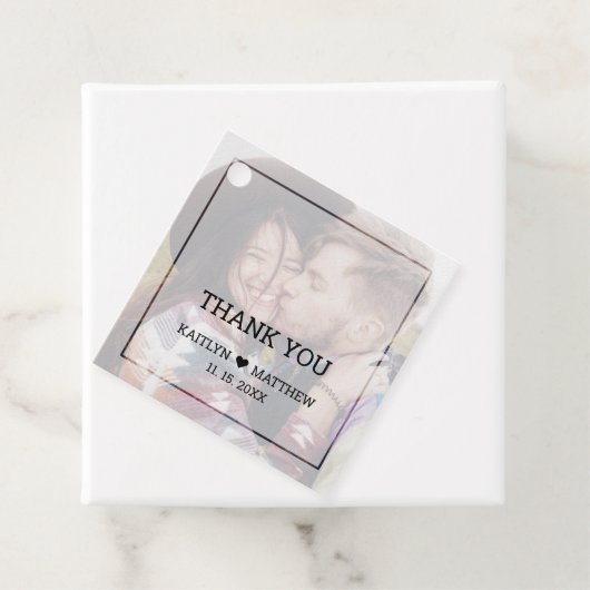 Modernes verblichenes Foto Minimalistische Typogra Geschenkanhänger (Beispiel)