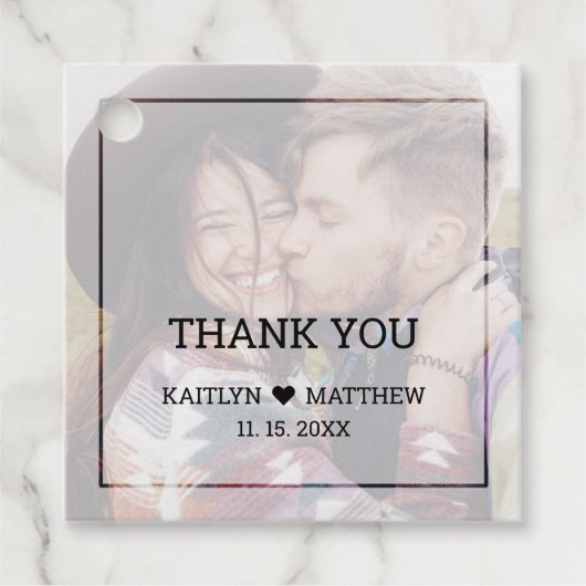 Modernes verblichenes Foto Minimalistische Typogra Geschenkanhänger (Vorderseite)