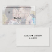 Modernes verblichenes Foto Minimalistische Typogra Platzkarte (Vorne/Hinten)