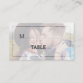 Modernes verblichenes Foto Minimalistische Typogra Platzkarte (Vorderseite)