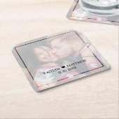 Modernes verblichenes Foto Minimalistische Typogra Rechteckiger Pappuntersetzer (angewinkelt)