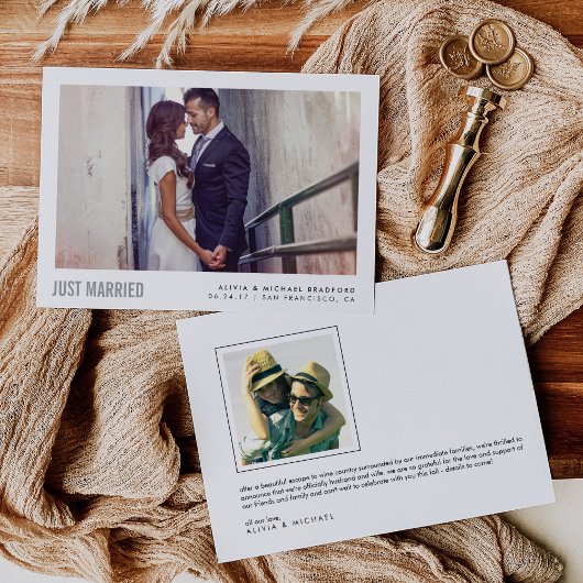 Modernes Verheiratet | Hochzeitsankündigung Ankündigung