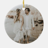 Modernes Verheiratetes Foto zu Weihnachten Keramik Ornament (Hinten)