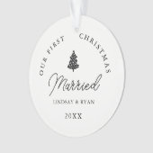 Modernes Verheiratetes Foto zu Weihnachten Ornament (Vorderseite)