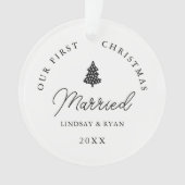 Modernes Verheiratetes Foto zu Weihnachten Ornament (Vorderseite)