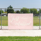 Modernes, verheiratetes Hochzeitsempfang - rosa Au Banner (InSitu)