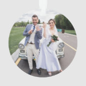 Modernes Verheiratetes und fröhliches Foto Ornament (Rückseite)