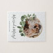 Modernes Verheiratetes und fröhliches Hochzeitssom Puzzle (Horizontal)