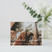 Modernes Verheiratetes und helles Foto-Overlay Postkarte (Stehend Vorderseite)