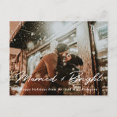 Modernes Verheiratetes und helles Foto-Overlay Postkarte (Vorderseite)