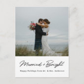 Modernes Verheiratetes und helles frisch gezogenes Postkarte (Vorderseite)