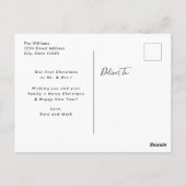 Modernes Verheiratetes Weihnachtsüberlagerungs-Fot Postkarte (Rückseite)