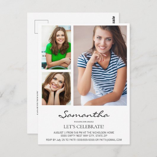 Modernes Verlass für Uni Trunk Party 3 Foto Postkarte (Vorne/Hinten)