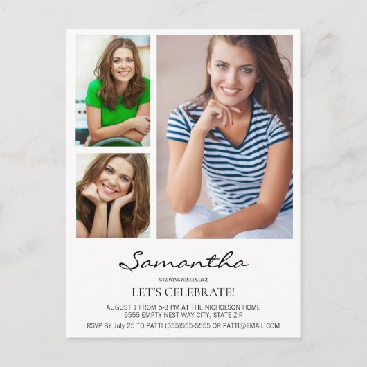 Modernes Verlass für Uni Trunk Party 3 Foto Postkarte (Vorderseite)