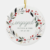 Modernes Verlobtes Mistletourreich Keramik Ornament (Vorne)