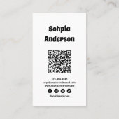 Modernes Vertikales Design | QR-Code und soziale L Visitenkarte (Rückseite)