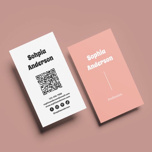 Modernes Vertikales Design | QR-Code und soziale L Visitenkarte