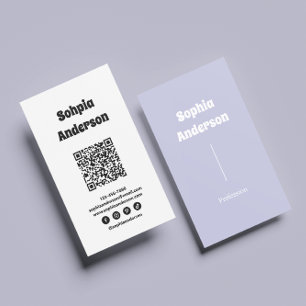 Modernes Vertikales Design QR-Code und soziale L Visitenkarte