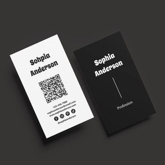 Modernes Vertikales Design | QR-Code und soziale L Visitenkarte