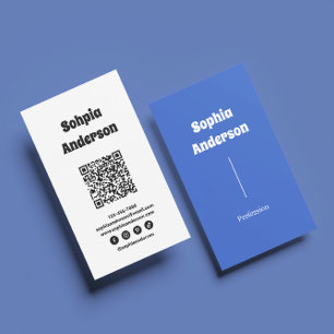 Modernes Vertikales Design QR-Code und soziale L Visitenkarte