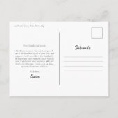 Modernes Vertikales Foto Abschluss Vielen Dank Postkarte (Rückseite)