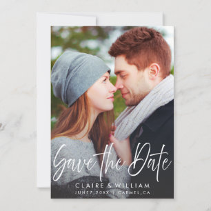 Modernes vertikales Foto für Hochzeiten retten das Save The Date