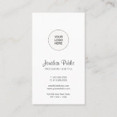 Modernes vertikales Hochladen des Firmenlogos hier Visitenkarte (Rückseite)