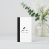 Modernes Vertikales Schwarz-weißes Echtes Anwesen Visitenkarte (Stehend Vorderseite)