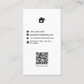 Modernes Vertikales Schwarz-weißes Echtes Anwesen Visitenkarte (Rückseite)