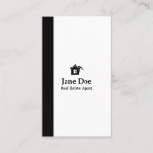 Modernes Vertikales Schwarz-weißes Echtes Anwesen Visitenkarte (Vorderseite)