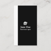 Modernes Vertikales Schwarz-weißes Echtes Anwesen Visitenkarte (Vorderseite)