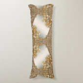 Modernes, Verziertes, blumiges Kissen aus Gold (Vorderseite Vertikal)