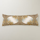 Modernes, Verziertes, blumiges Kissen aus Gold (Vorderseite)