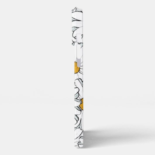 Modernes, Verziertes Daisy-Muster Wasserfarbe iPhone Hülle (Linke Seite)