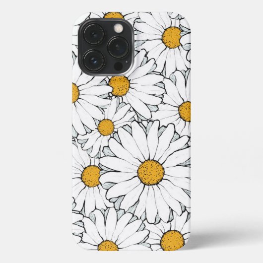 Modernes, Verziertes Daisy-Muster Wasserfarbe iPhone Hülle (Rückseite)