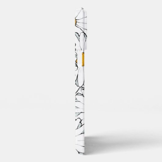 Modernes, Verziertes Daisy-Muster Wasserfarbe iPhone Hülle (Rechte Seite)