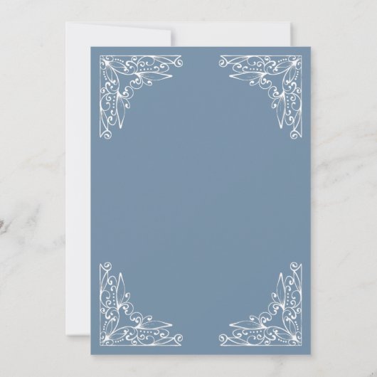 Modernes Verziertes Dusty Blue Islama Aqiqa Aqeeqa Einladung (Rückseite)