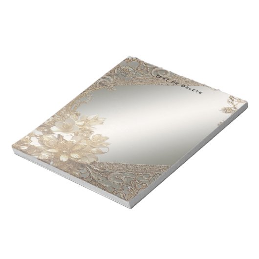 Modernes, Verziertes, florales Texteditor Notizblock (Rotiert)