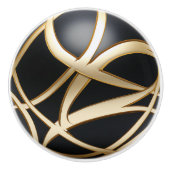 Modernes Verziertes Schwarzes Gold Keramikknauf (Vorderseite)