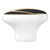 Modernes Verziertes Schwarzes Gold Keramikknauf (Seitenansicht)