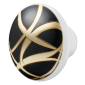 Modernes Verziertes Schwarzes Gold Keramikknauf (Rechts)