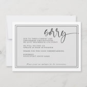 Modernes, verzögertes Ereignis Entschuldigung Umsc Einladung (Vorderseite)