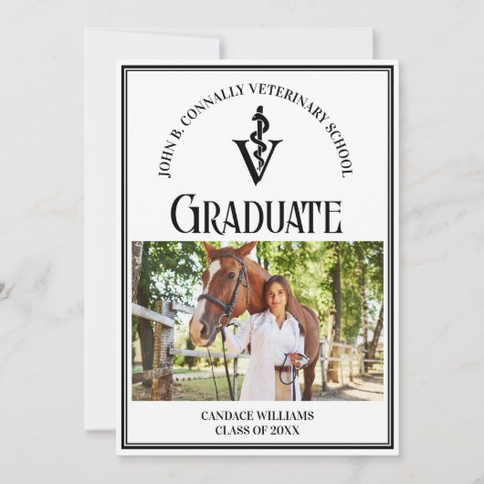 Modernes Veterinäramt Foto Custom Abschluss Ankündigung (Vorderseite)