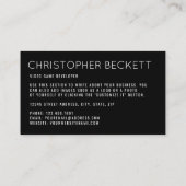 Modernes Videospiel-Entwickler, Designer Visitenkarte (Rückseite)