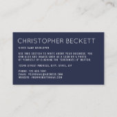 Modernes Videospiel-Entwickler, Designer Visitenkarte (Rückseite)