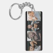 Modernes Vier-Foto Collage Bester Vater je Schlüsselanhänger (Vorderseite links)