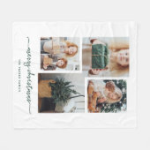 Modernes Vier-Foto Collage Fleece Blanket (Vorderseite (Horizontal))